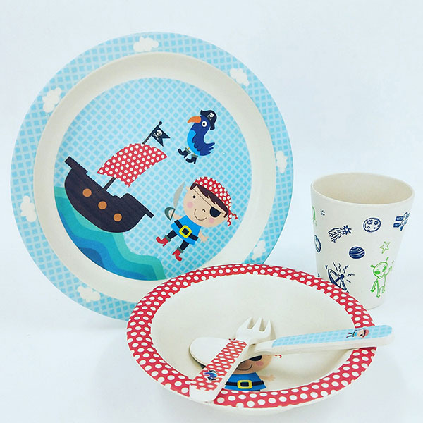 Wholesale Bamboo fiber dinnerware sets baby tableware sets