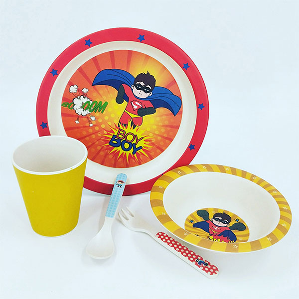 Wholesale Bamboo fiber dinnerware sets baby tableware sets