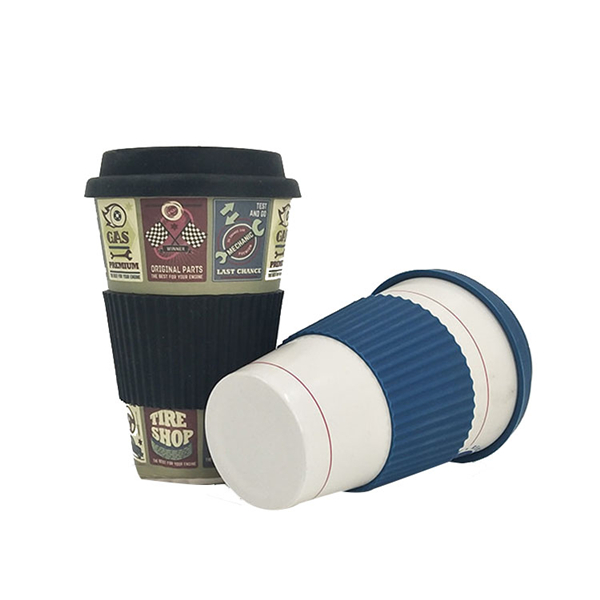 Food grade biodegradable reusable travel bamboo fiber coffee cup