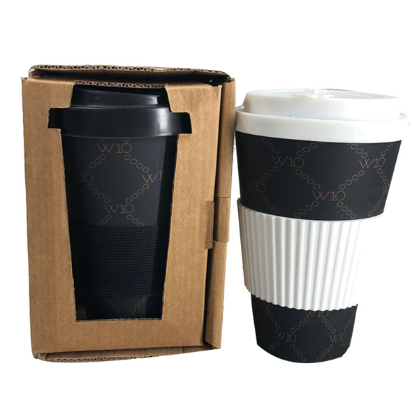 Food grade biodegradable reusable travel bamboo fiber coffee cup