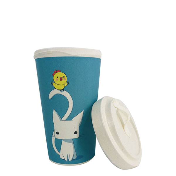 Popular eco-friendly bamboo fiber cup tall coffee travel mug