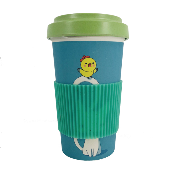 Popular eco-friendly bamboo fiber cup tall coffee travel mug