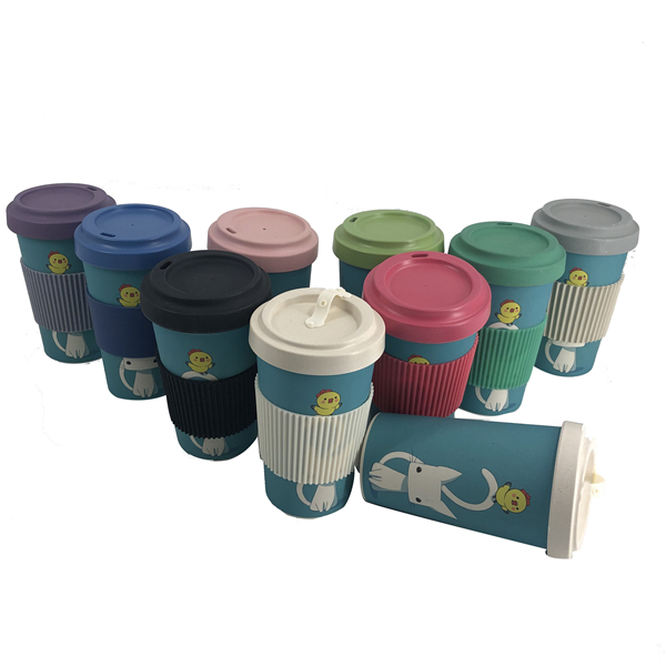 Popular eco-friendly bamboo fiber cup tall coffee travel mug