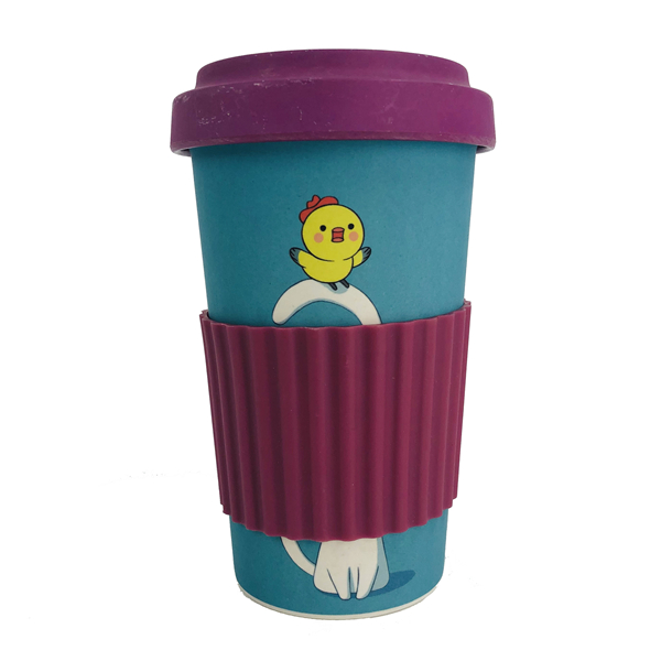 Popular eco-friendly bamboo fiber cup tall coffee travel mug