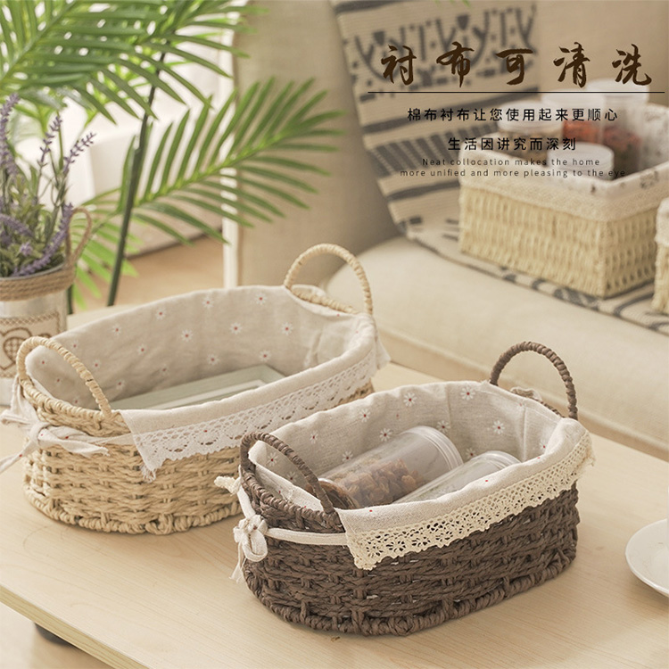 Storage basket straw weaving wholesale sundry storage basket organizer storage basket box