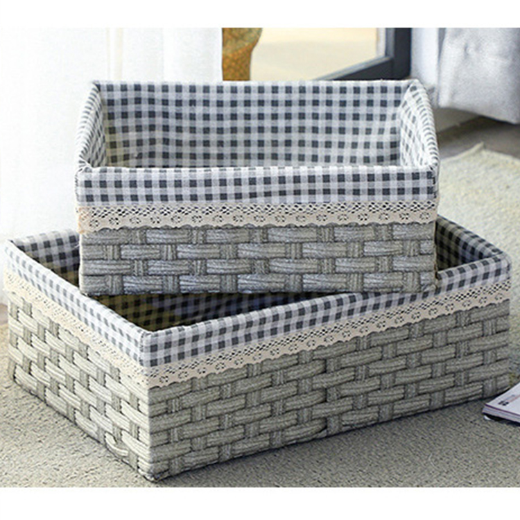 Rattan knitting weaving storage box small storage basket multifunctional storage basket organization