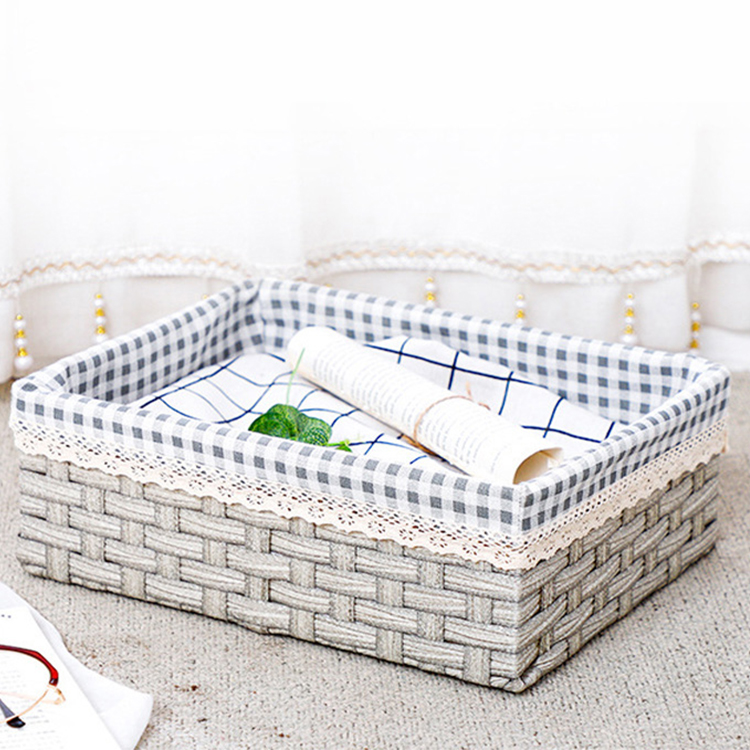 Rattan knitting weaving storage box small storage basket multifunctional storage basket organization