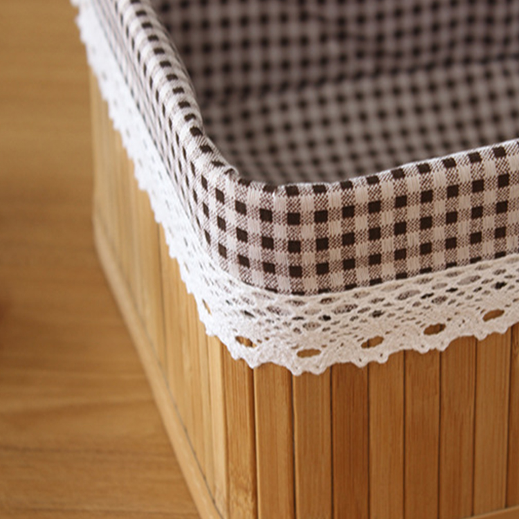 Hand made hot selling hand bamboo woven basket sets rectangular tabletop sundries storage basket