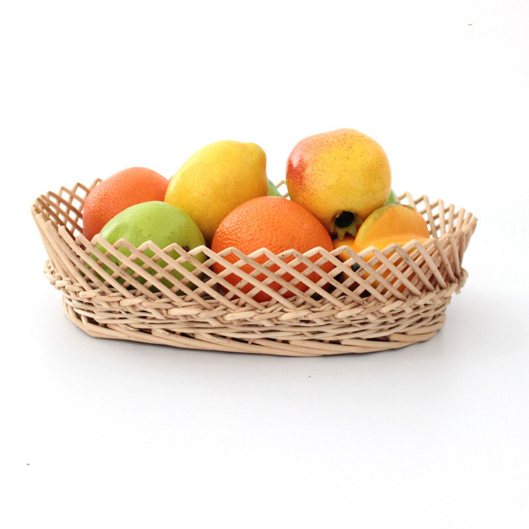 Wicker fruit basket steamed bread pointed storage basket wicker kitchen basket