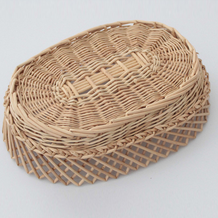 Wicker fruit basket steamed bread pointed storage basket wicker kitchen basket