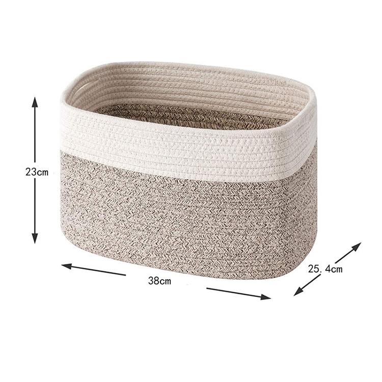 Storage basket wholesale price custom logo folding sundry cotton rope woven storage box basket