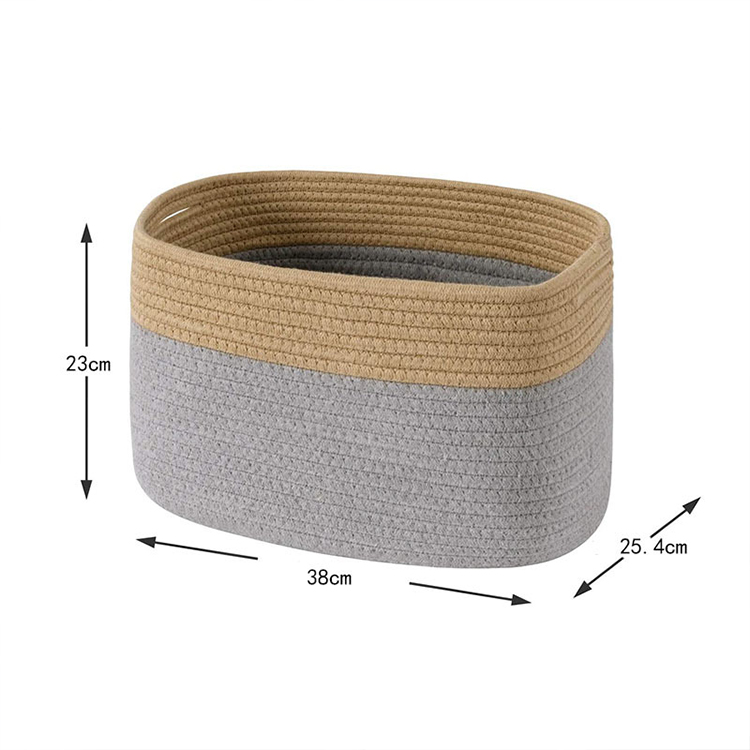 Storage basket wholesale price custom logo folding sundry cotton rope woven storage box basket