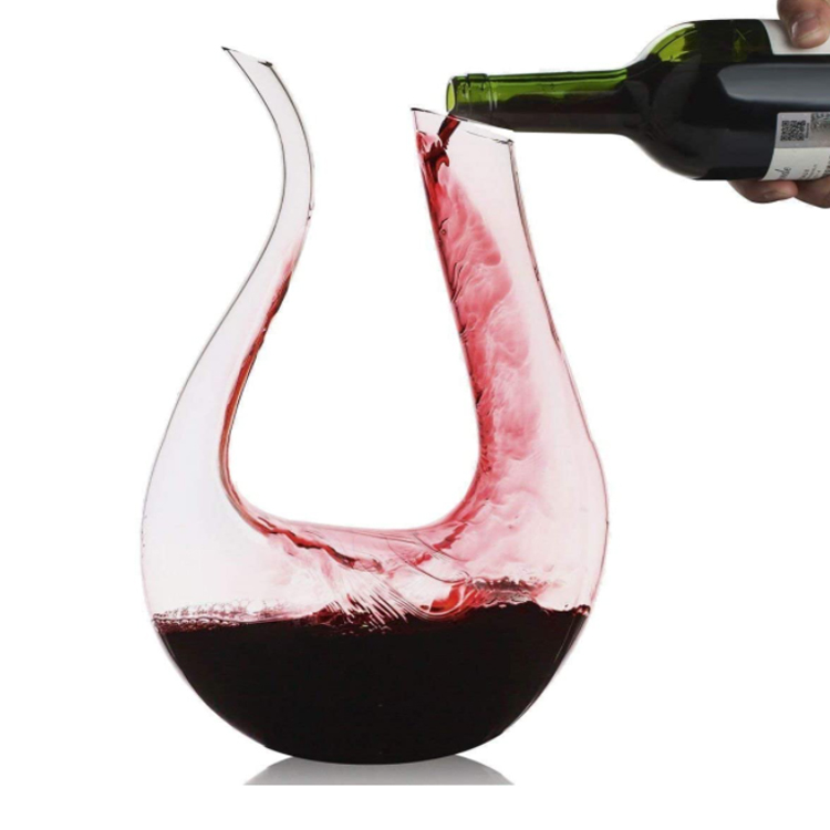 Glass small luxury wine decanter wholesale set U-shaped decanter for wine drinkers