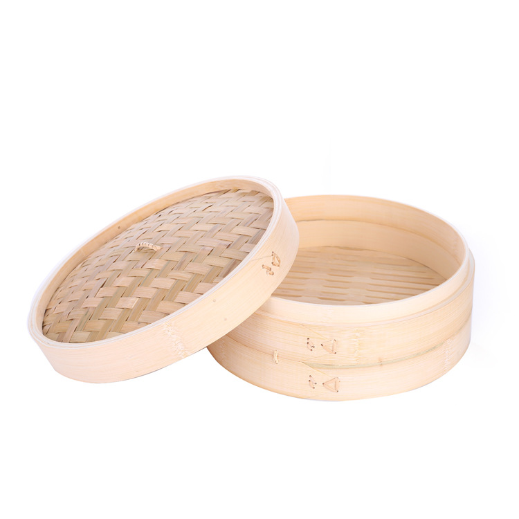 Eco-Friendly Natural Mini Dim sum Bamboo Steamer Basket Layers with High Quality 4/5/6/7/8/9/10/11/12/16 inch