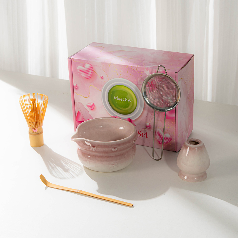 Matcha Bowl Ceramic Japanese Tea Whisk Set Tea Whisk Bamboo Matcha Brush Hundred Benli Tea Ceremony Gift Box