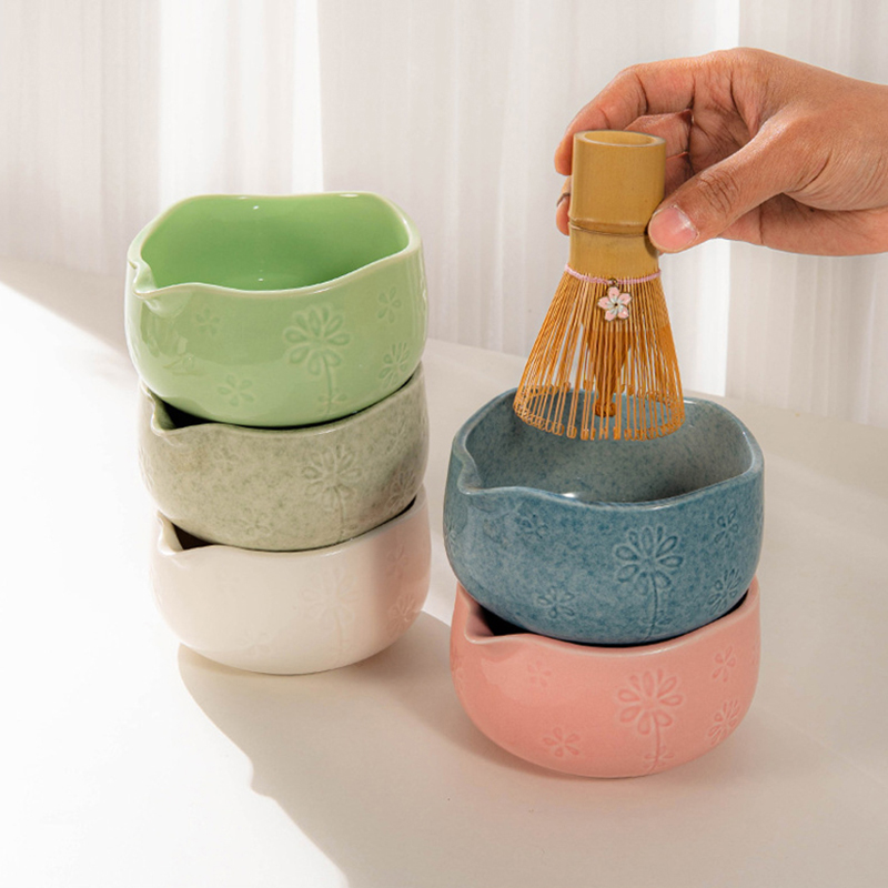 Professional Custom Matcha Tool Set Ceramic Matcha Bowl Set Kitchen Matcha Brewing Set